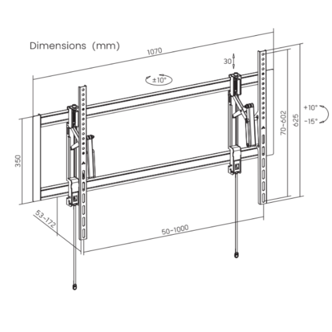Q-Tee QP80-610T: Extra Large Heavy-Duty Extend-Out Tilt Wall Mount