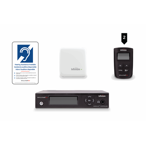 Williams AV Infinium Auracast Assisted Hearing System Kit With 2 Receivers