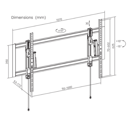 Q-Tee QP80-610T: Extra Large Heavy-Duty Extend-Out Tilt Wall Mount