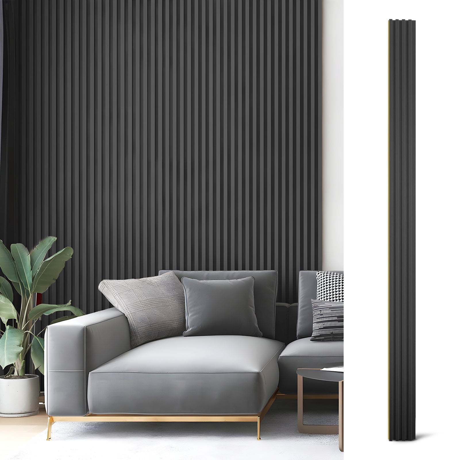 Acoustic Treatment - Black Timber Slat Wall Panels - BG AudioVisual