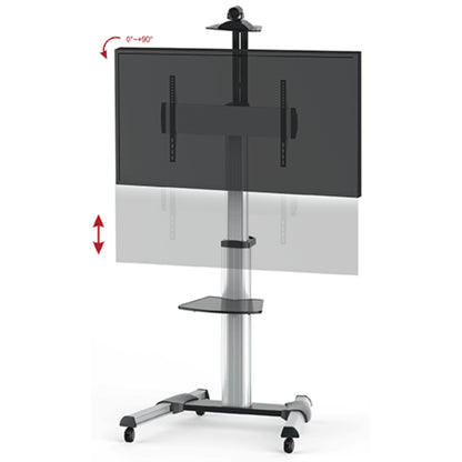 Q-Tee QTV04-46TW: Multi-Functional Aluminium Mobile TV Cart